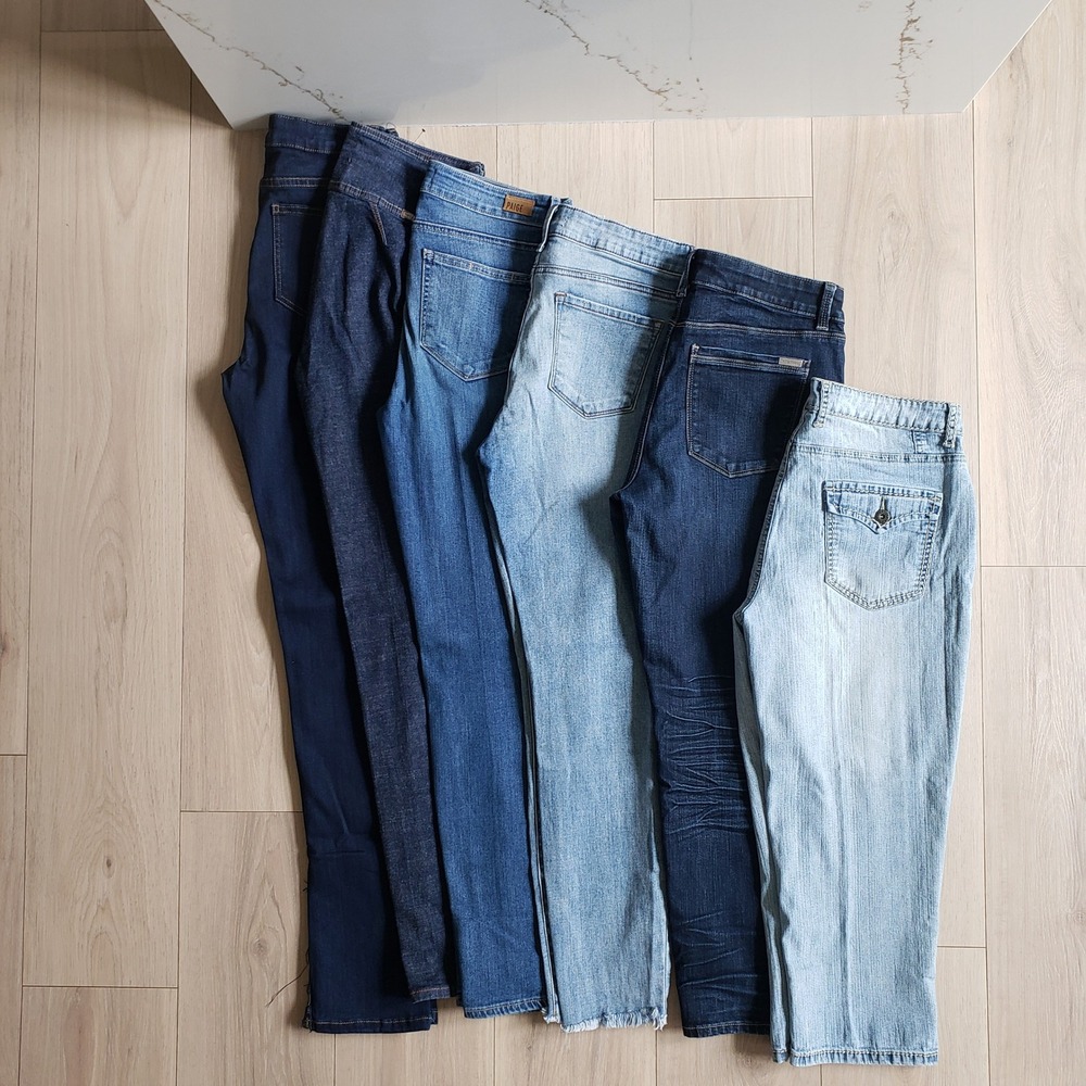 Womens Jeans Bundle 29 Paige WHBM Skinny Crop Denim Lot Flare Pants 6Pc